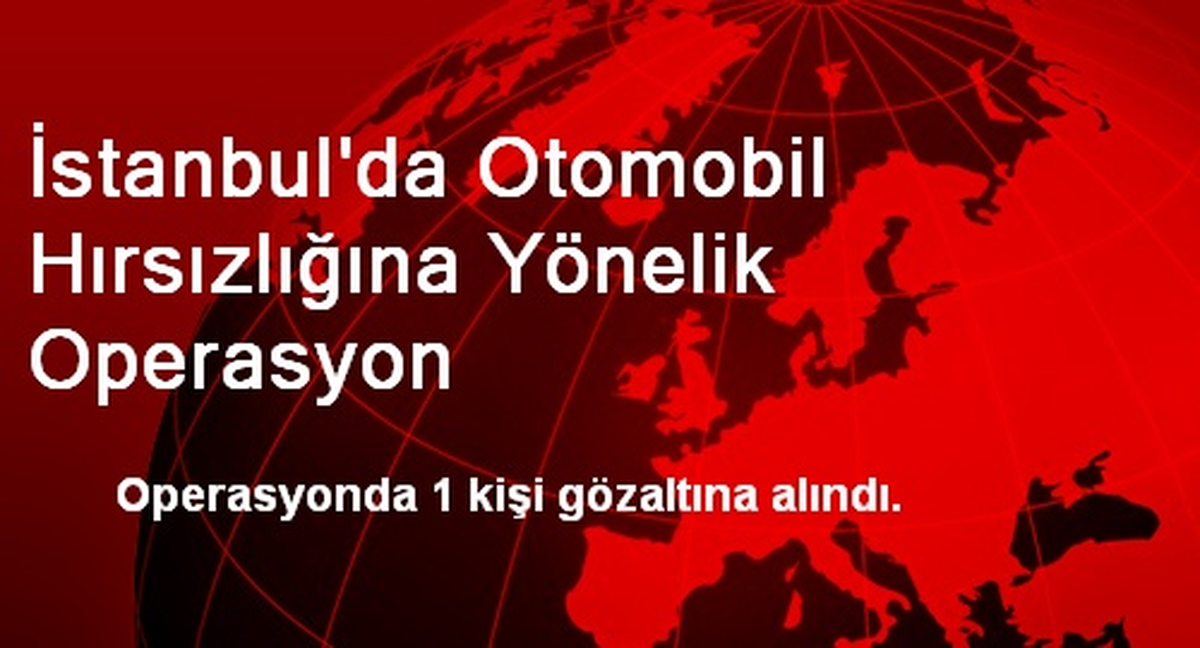 İstanbul\'da Otomobil Hırsızlığına Yönelik Operasyon