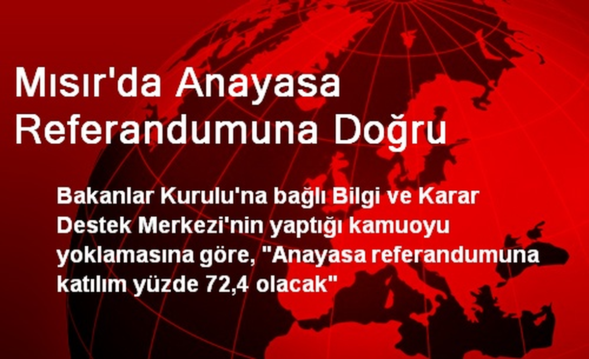 Mısır\'da Referanduma Katılım Oranı Yüzde 72,4 Olacak