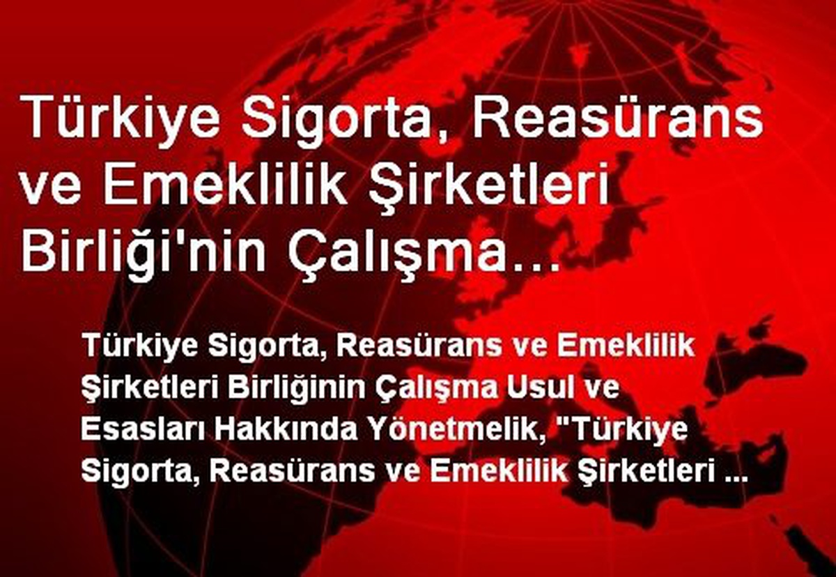 Türkiye Sigorta, Reasürans ve Emeklilik Şirketleri Birliği\'nin Çalışma Esasları Belirlendi