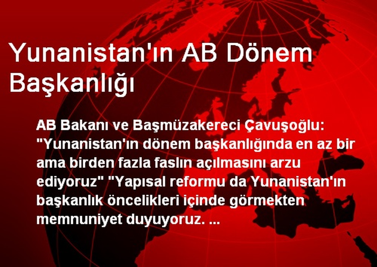 Yunanistan\'ın AB Dönem Başkanlığı