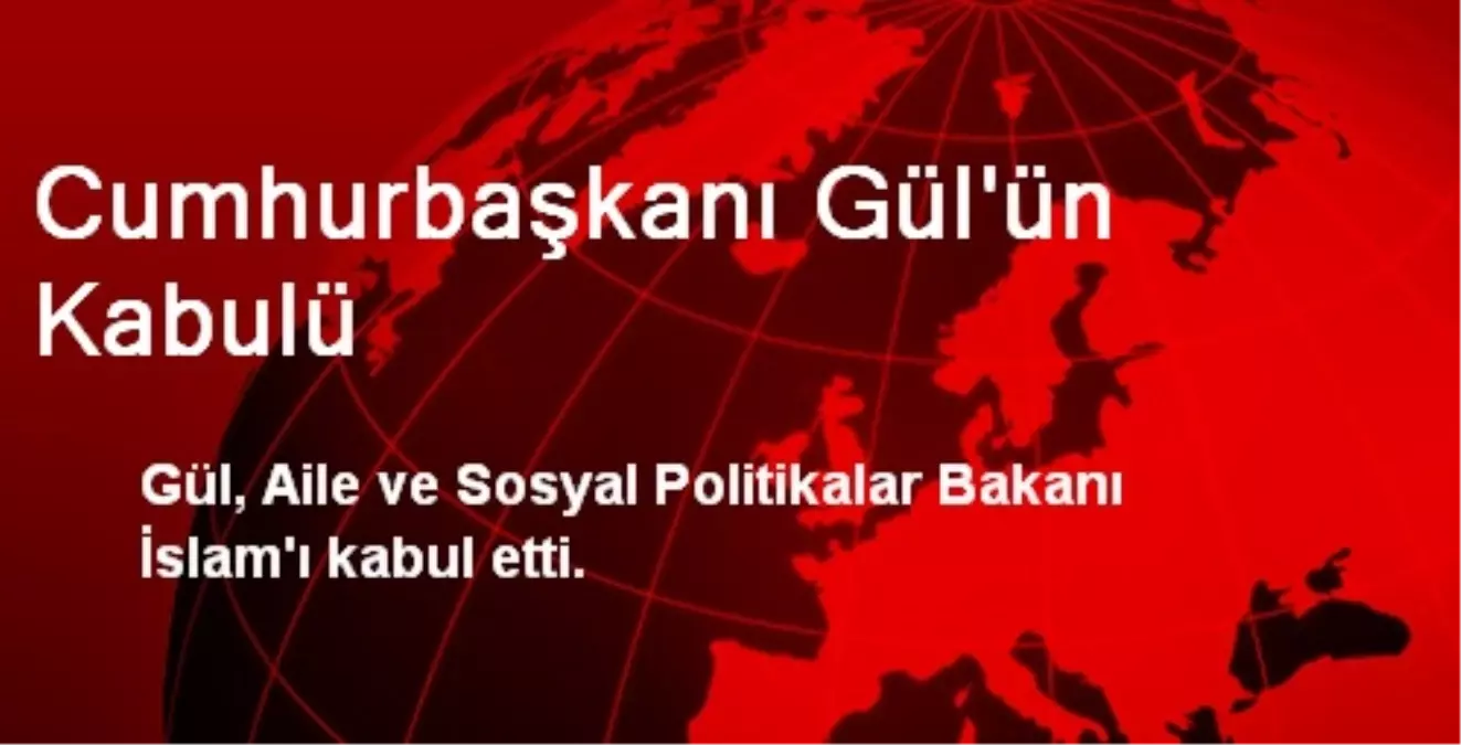 Cumhurbaşkanı Gül Bakan İslam\'ı Kabul Etti