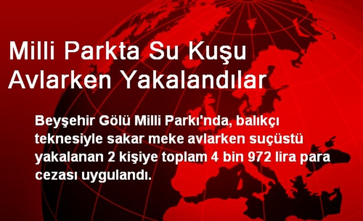 Milli Parkta Su Kuşu Avlayan 2 Kişiye 4 Bin Lira Ceza