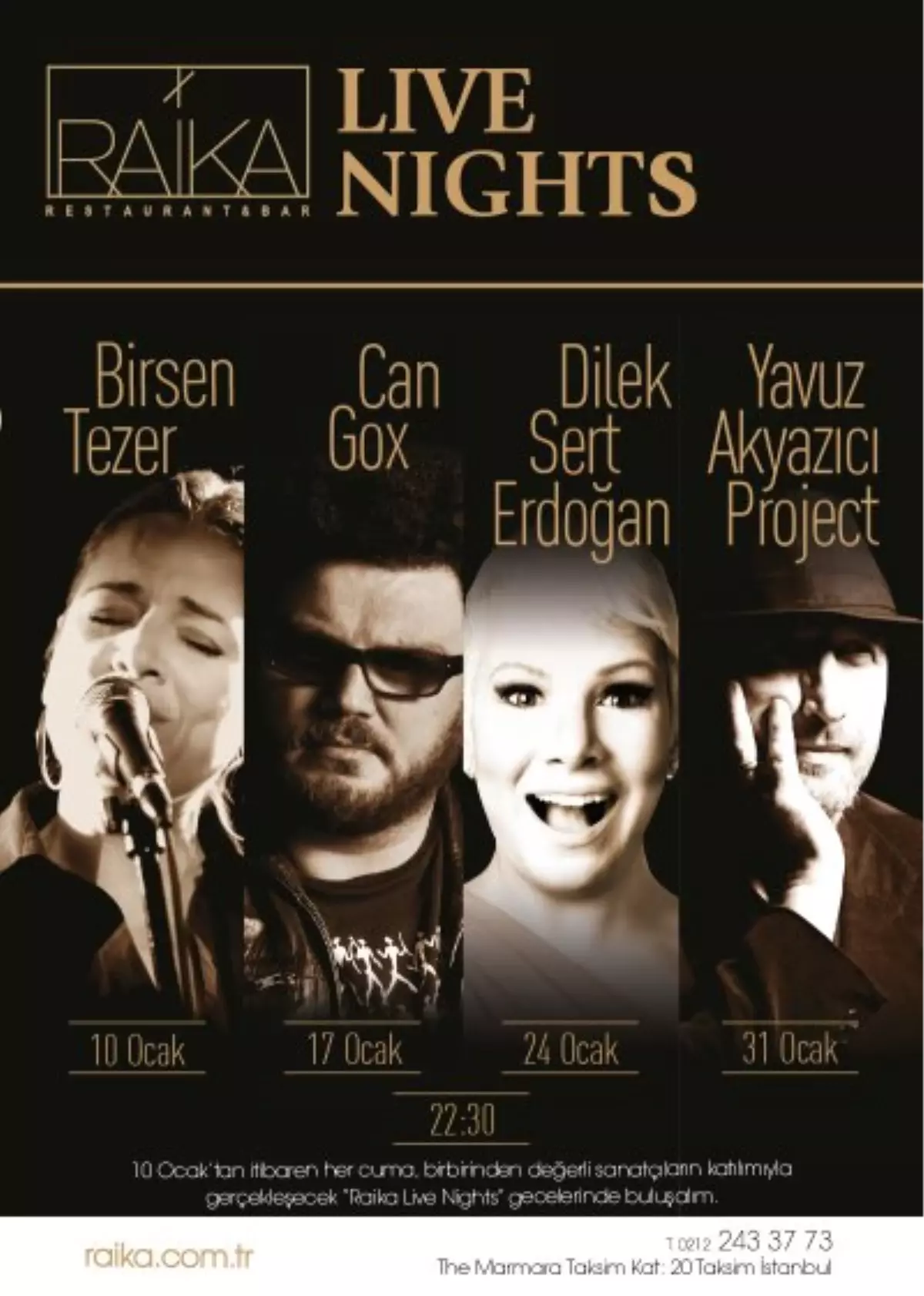 \'Raika Live Nights\' Birsen Tezer ile Başlıyor