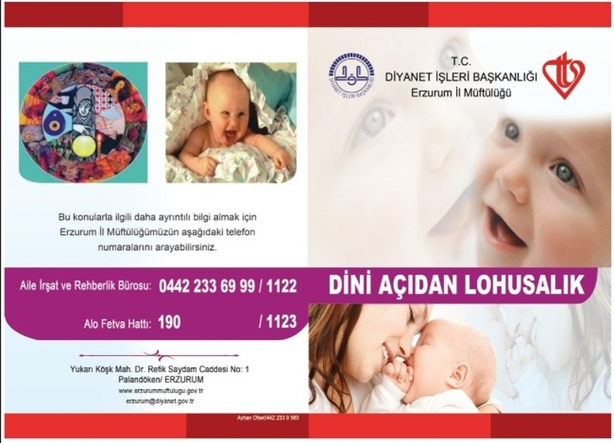 Erzurum İl Müftülüğü\'nden Yeni Doğum Yapan Bayanlara Bilgilendirme Broşürü