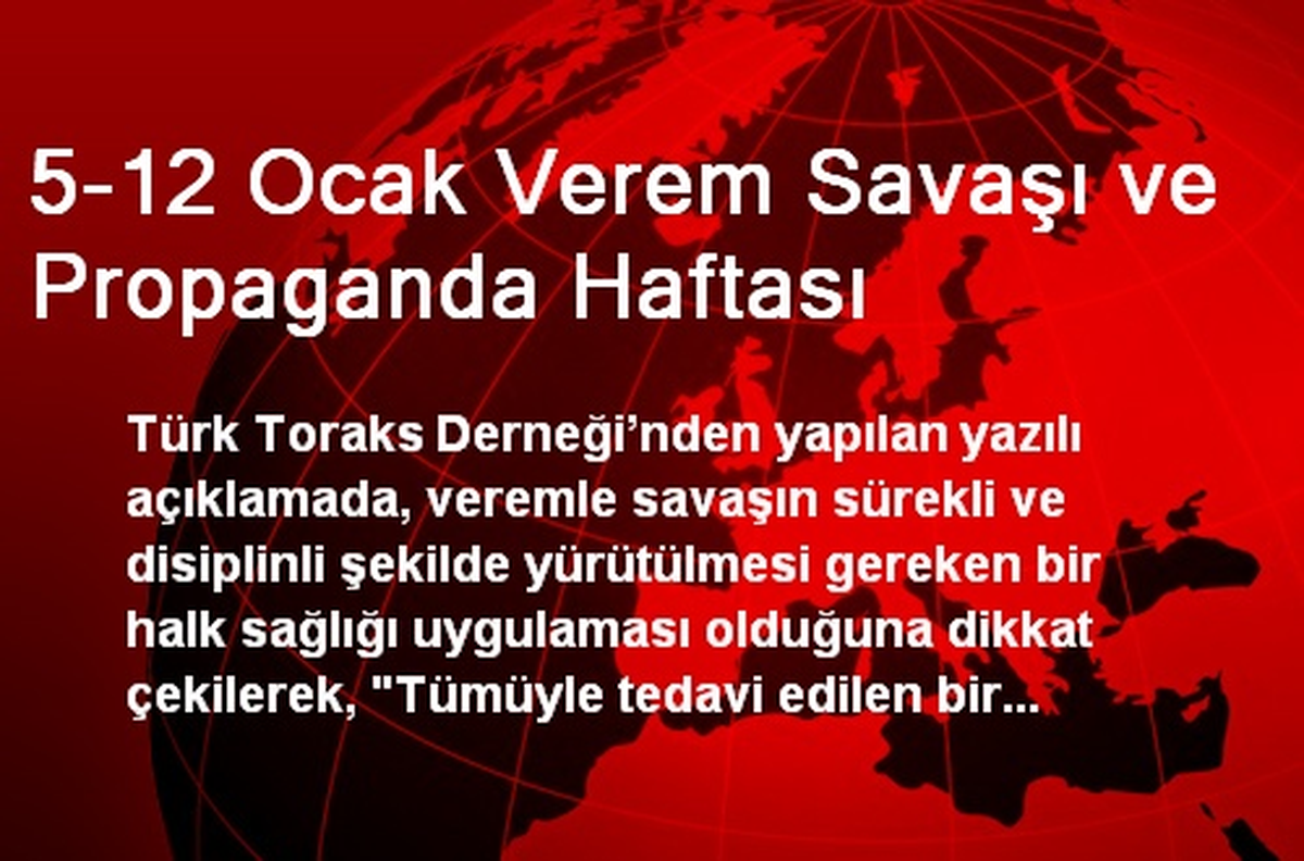 5-12 Ocak Verem Savaşı ve Propaganda Haftası