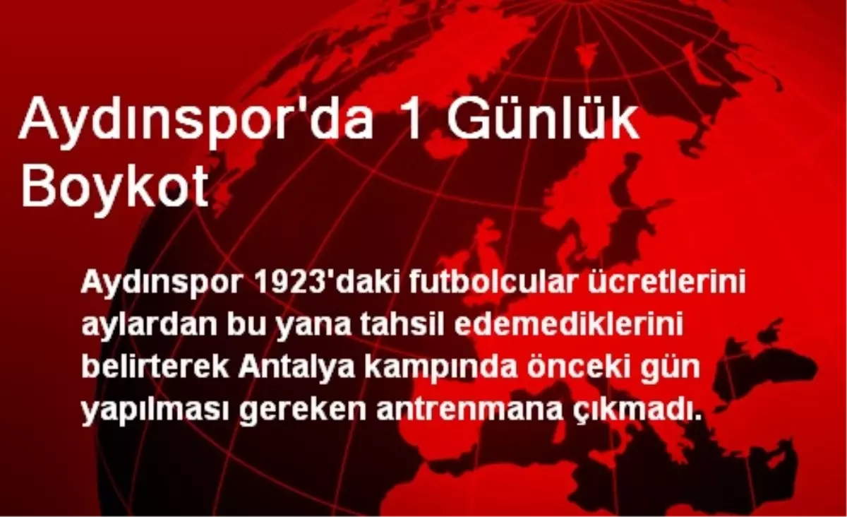 Aydınspor\'da 1 Günlük Boykot