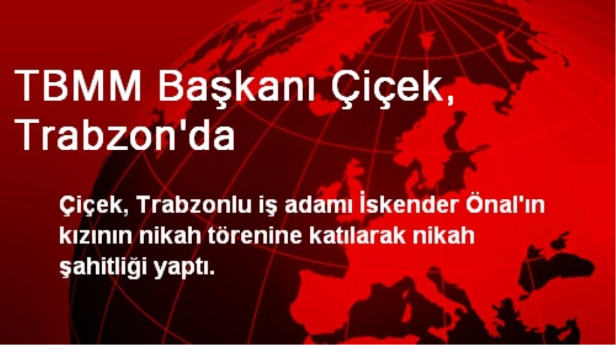 TBMM Başkanı Çiçek, Trabzon\'da