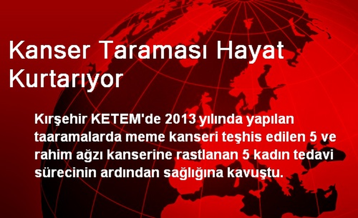 Kanser Taraması Hayat Kurtarıyor