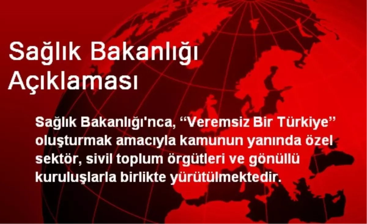 Sağlık Bakanlığı Açıklaması