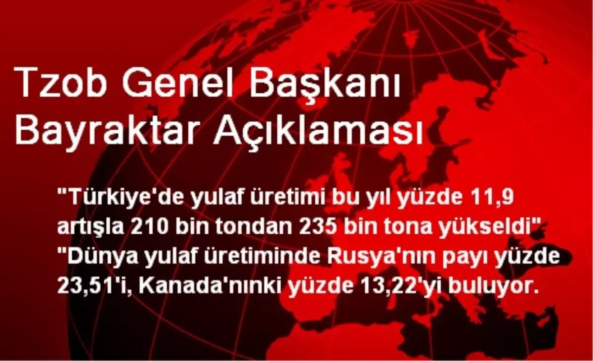 Tzob Genel Başkanı Bayraktar Açıklaması