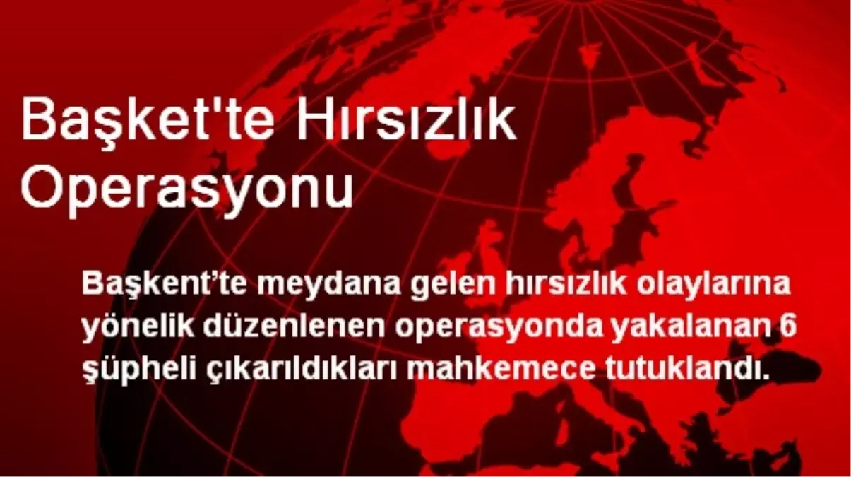 Başket\'te Hırsızlık Operasyonu