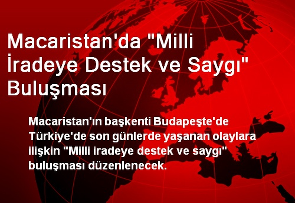 Macaristan\'da Milli İradeye Destek ve Saygı Buluşması