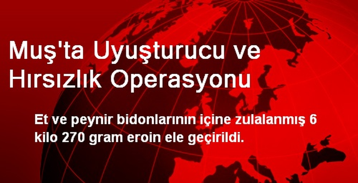 Muş\'ta Uyuşturucu ve Hırsızlık Operasyonu