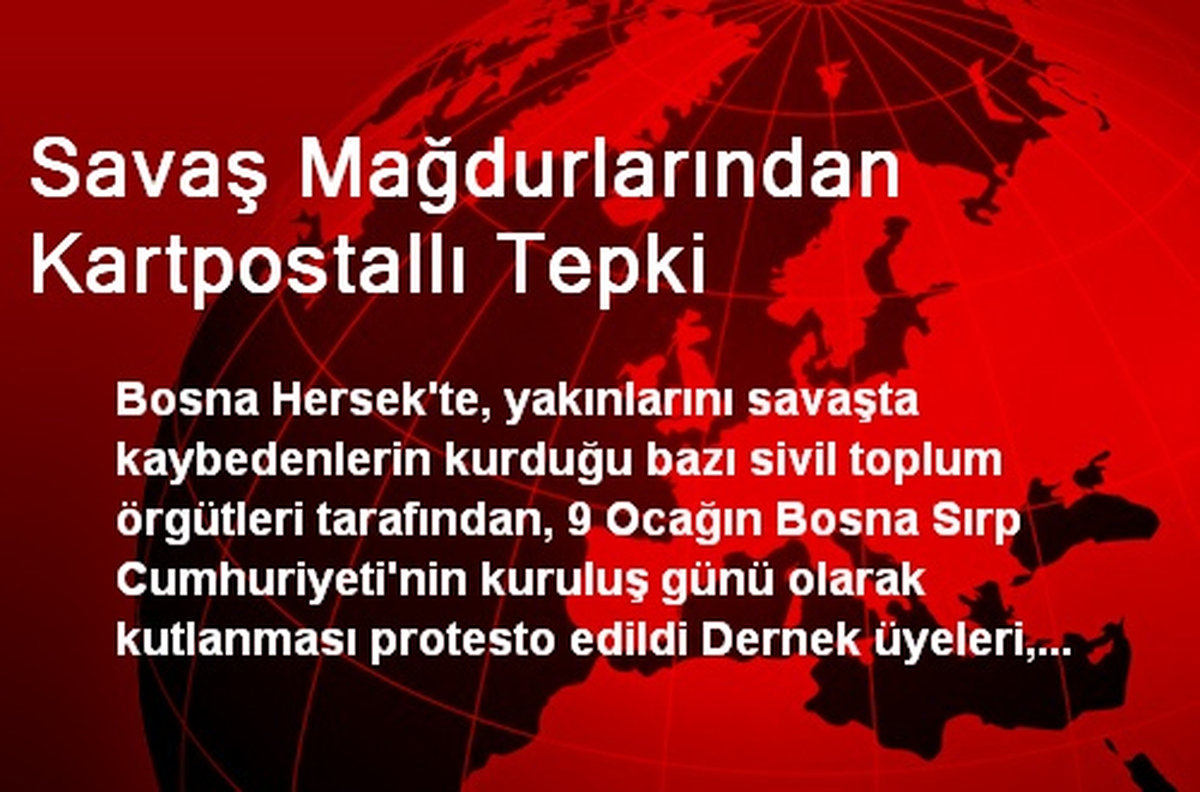 Savaş Mağdurlarından Kartpostallı Tepki