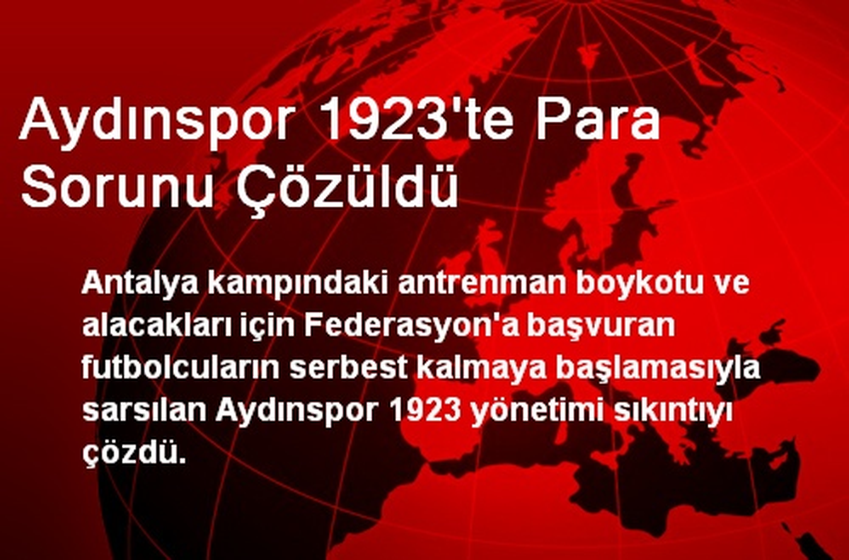 Aydınspor 1923\'te Para Sorunu Çözüldü