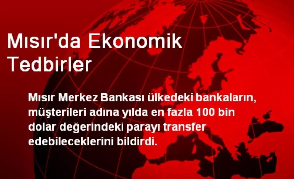 Mısır\'da Ekonomik Tedbirler