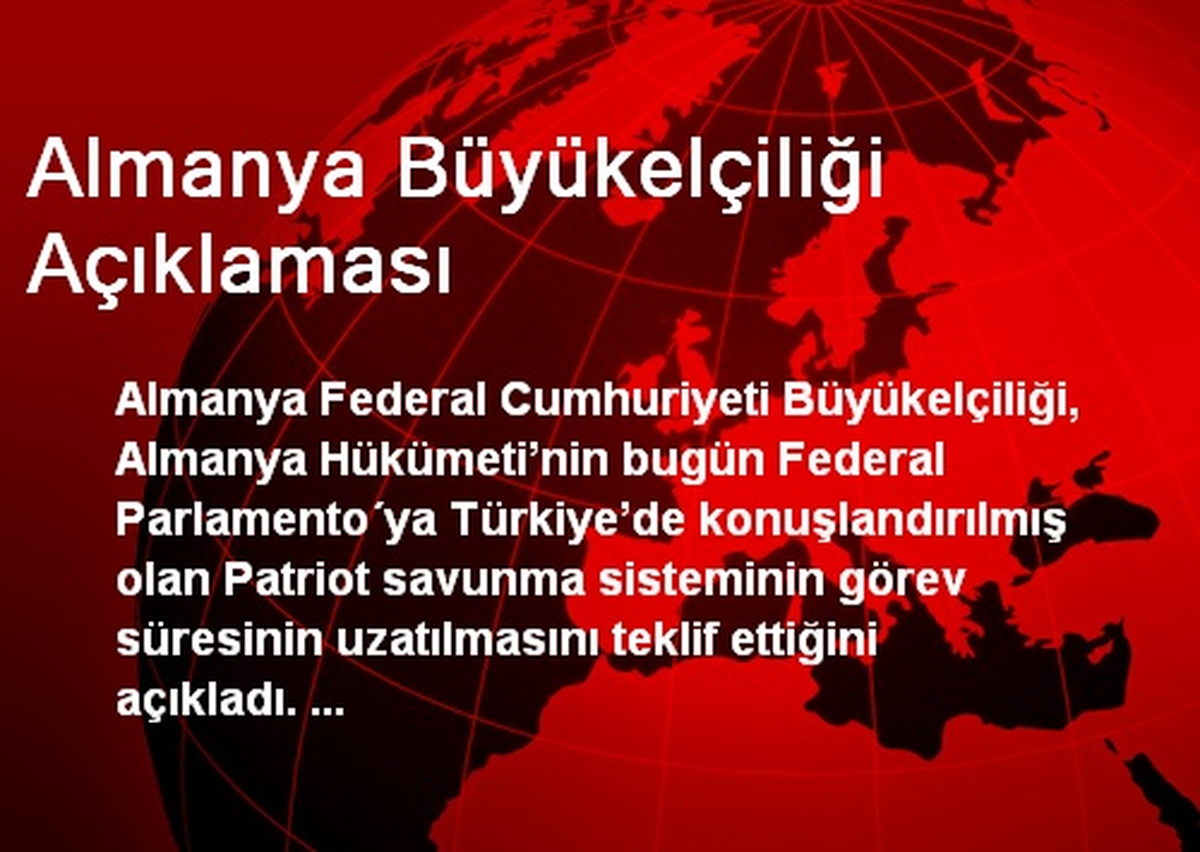 Almanya Büyükelçiliği Açıklaması