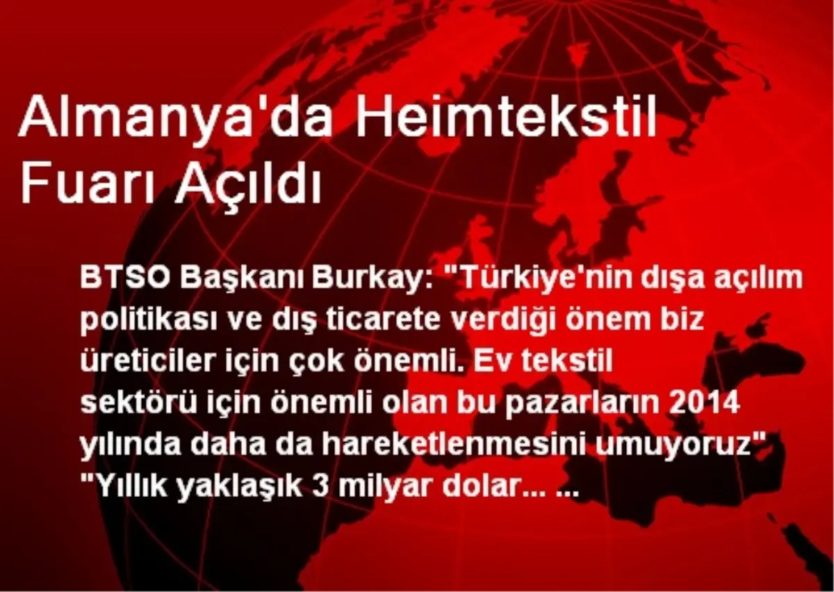 Almanya\'da Heimtekstil Fuarı Açıldı