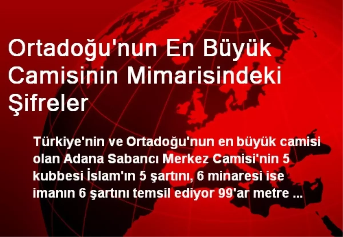 Ortadoğu\'nun En Büyük Camisinin Mimarisindeki Şifreler