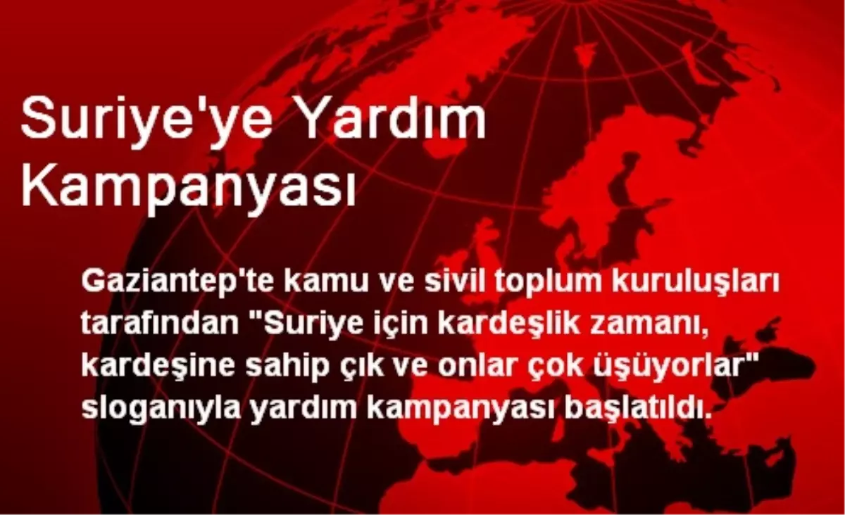 Suriye\'ye Yardım Kampanyası