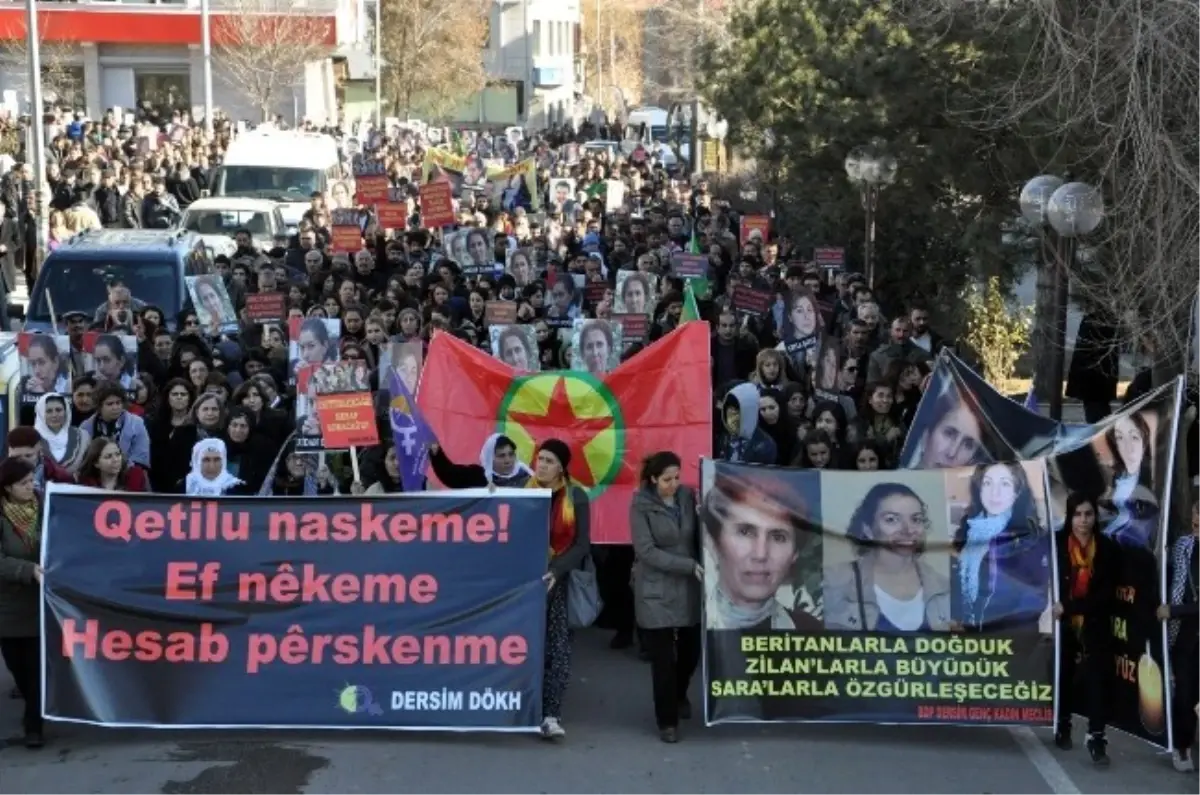 Tunceli\'de Paris\'te Öldürülen 3 Kadın İçin Yürüyüş