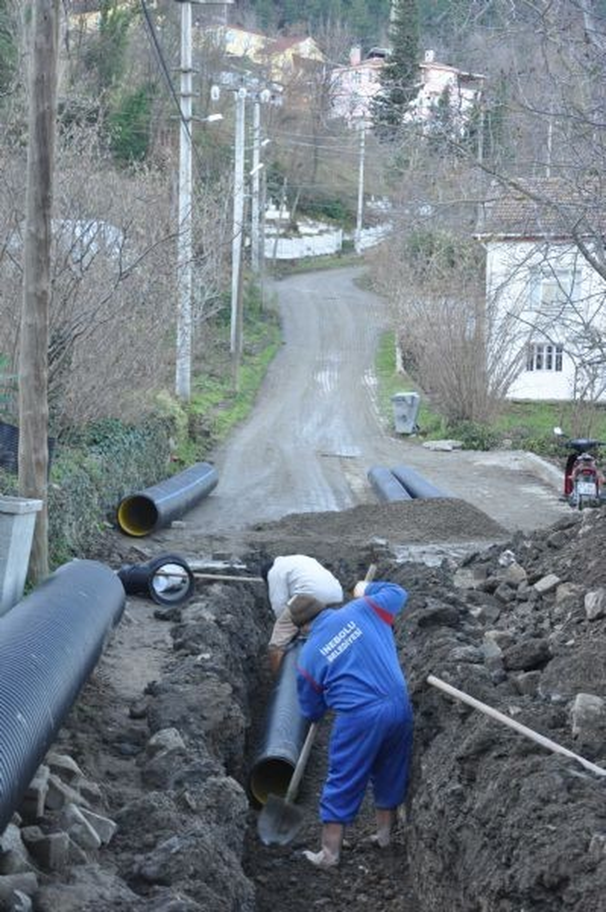 İnebolu\'da Cünürye Mahallesi\'nde Alt Yapı Çalışması