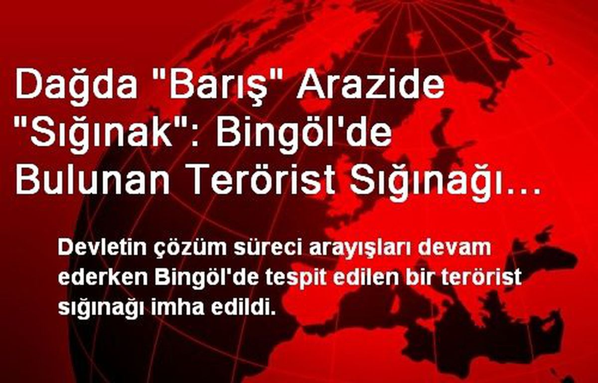 Dağda "Barış" Arazide "Sığınak": Bingöl\'de Bulunan Terörist Sığınağı İmha Edildi