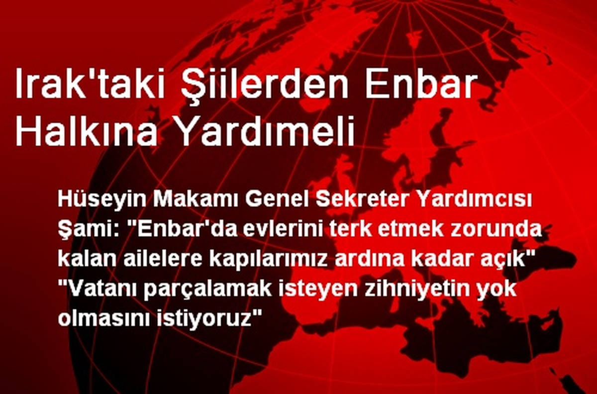 Irak\'taki Şiilerden Enbar Halkına Yardımeli
