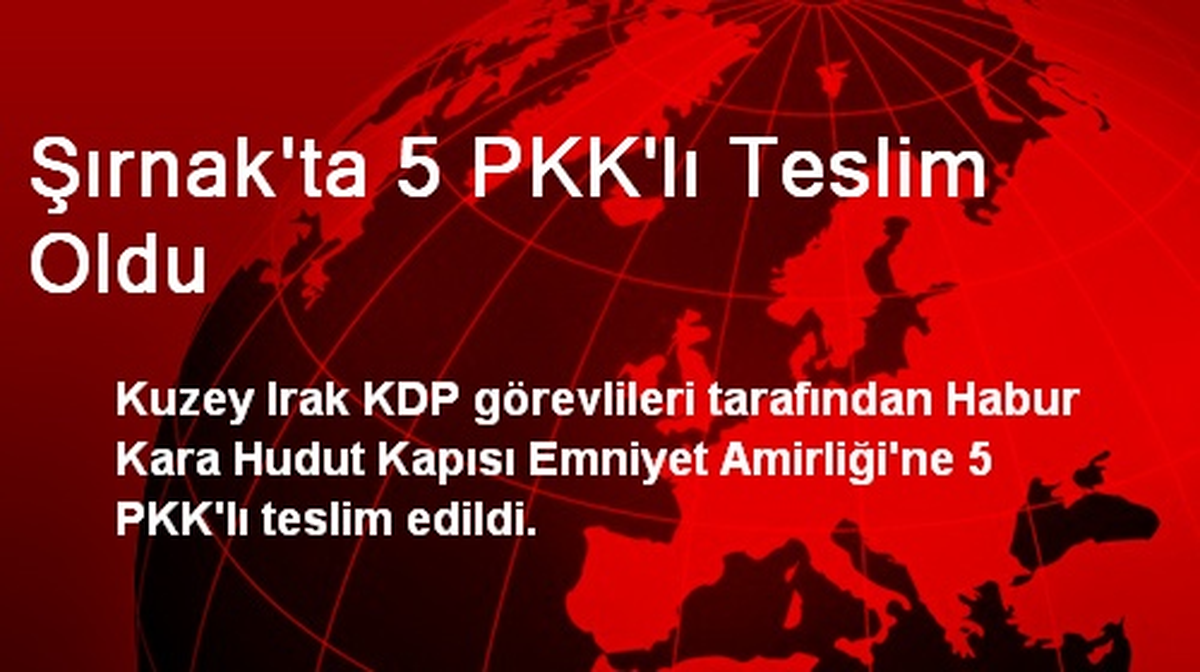Şırnak\'ta 5 PKK\'lı Teslim Oldu