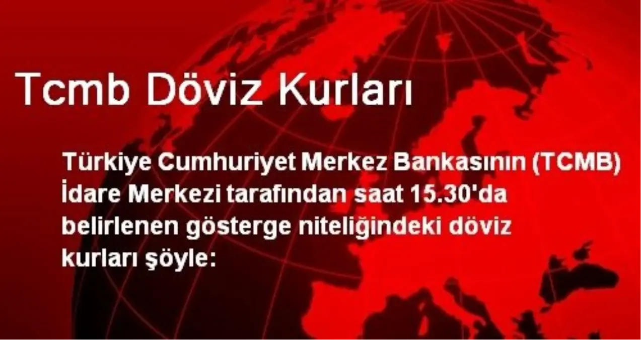 Tcmb Döviz Kurları