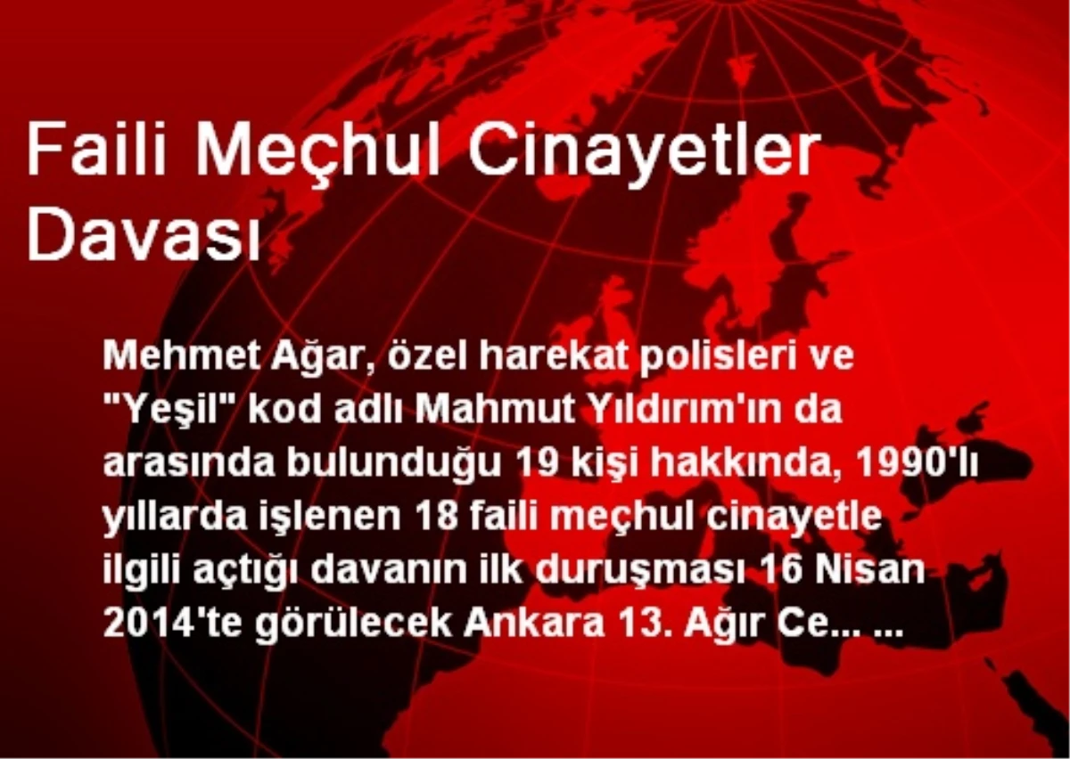 Faili Meçhul Cinayetler Davası