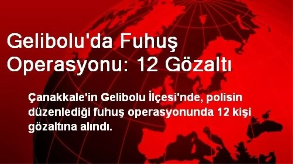 Gelibolu\'da Fuhuş Operasyonu: 12 Gözaltı