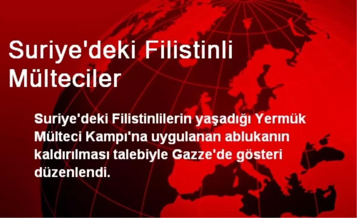 Suriye\'deki Filistinli Mülteciler