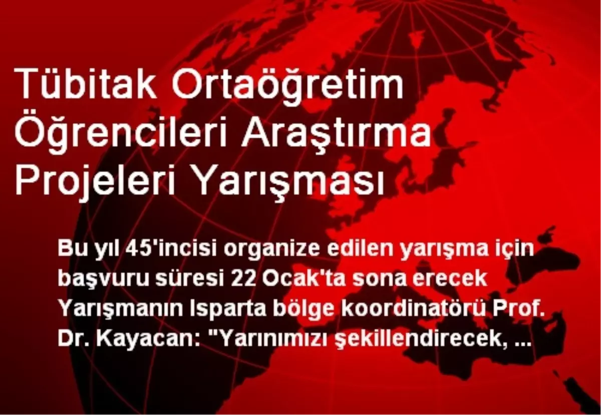 Araştırma Projeleri Yarışmasının Müracat Süreci Başladı