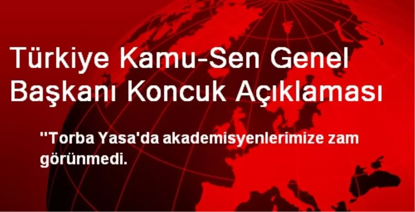 Türkiye Kamu-Sen Genel Başkanı Koncuk Açıklaması