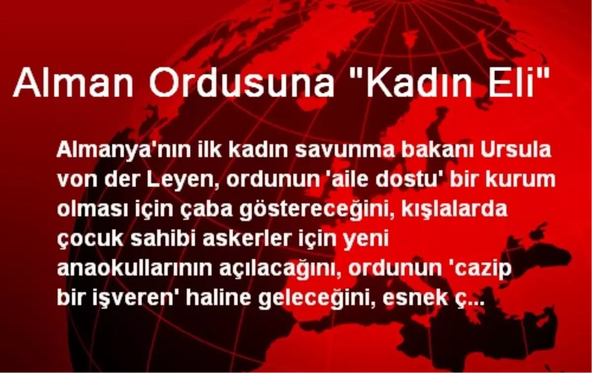 Alman Ordusuna "Kadın Eli"