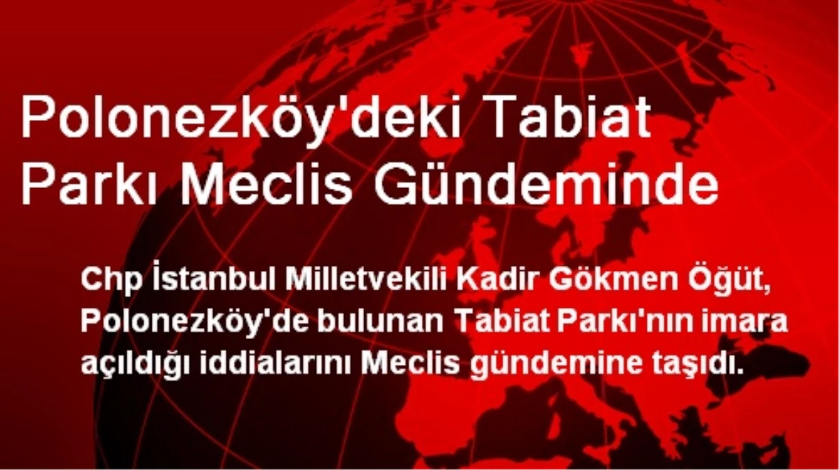 Polonezköy\'deki Tabiat Parkı Meclis Gündeminde