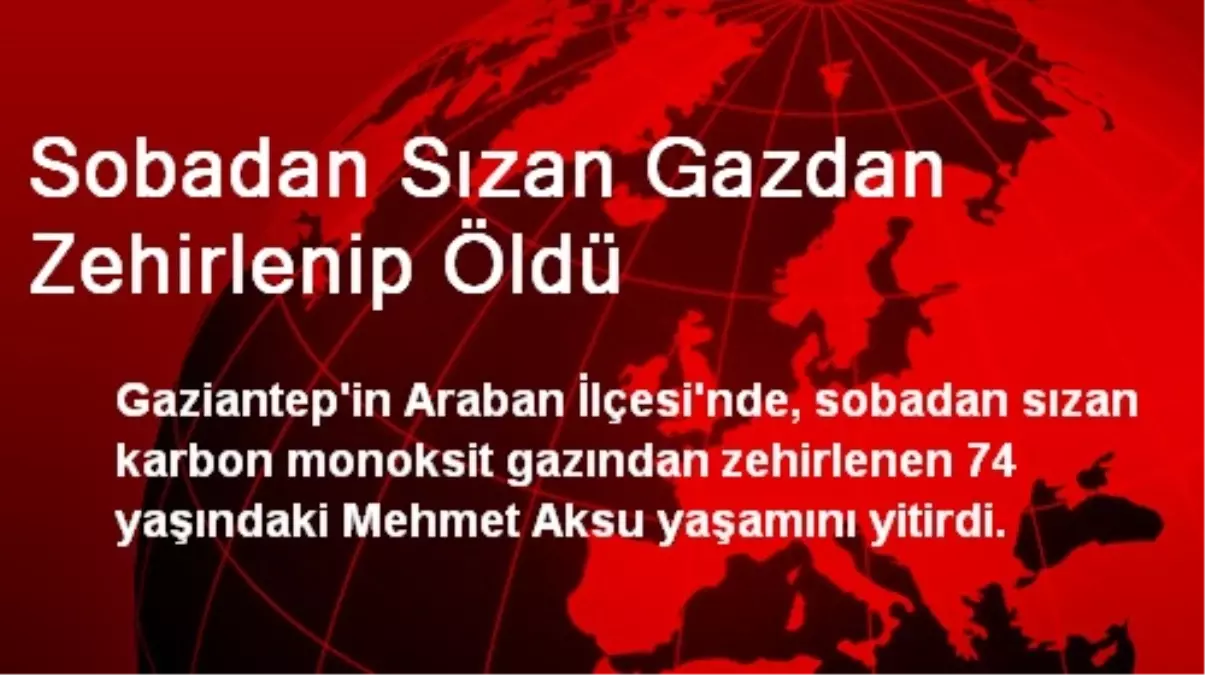 Sobadan Sızan Gazdan Zehirlenip Öldü