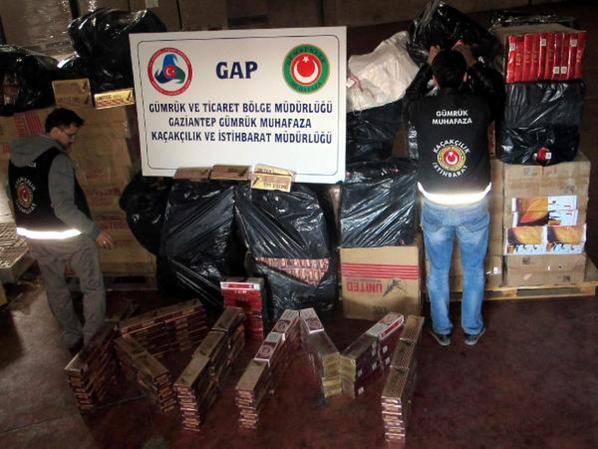 Gaziantep\'te 44 Bin 500 Paket Kaçak Sigaraya 2 Tutuklama