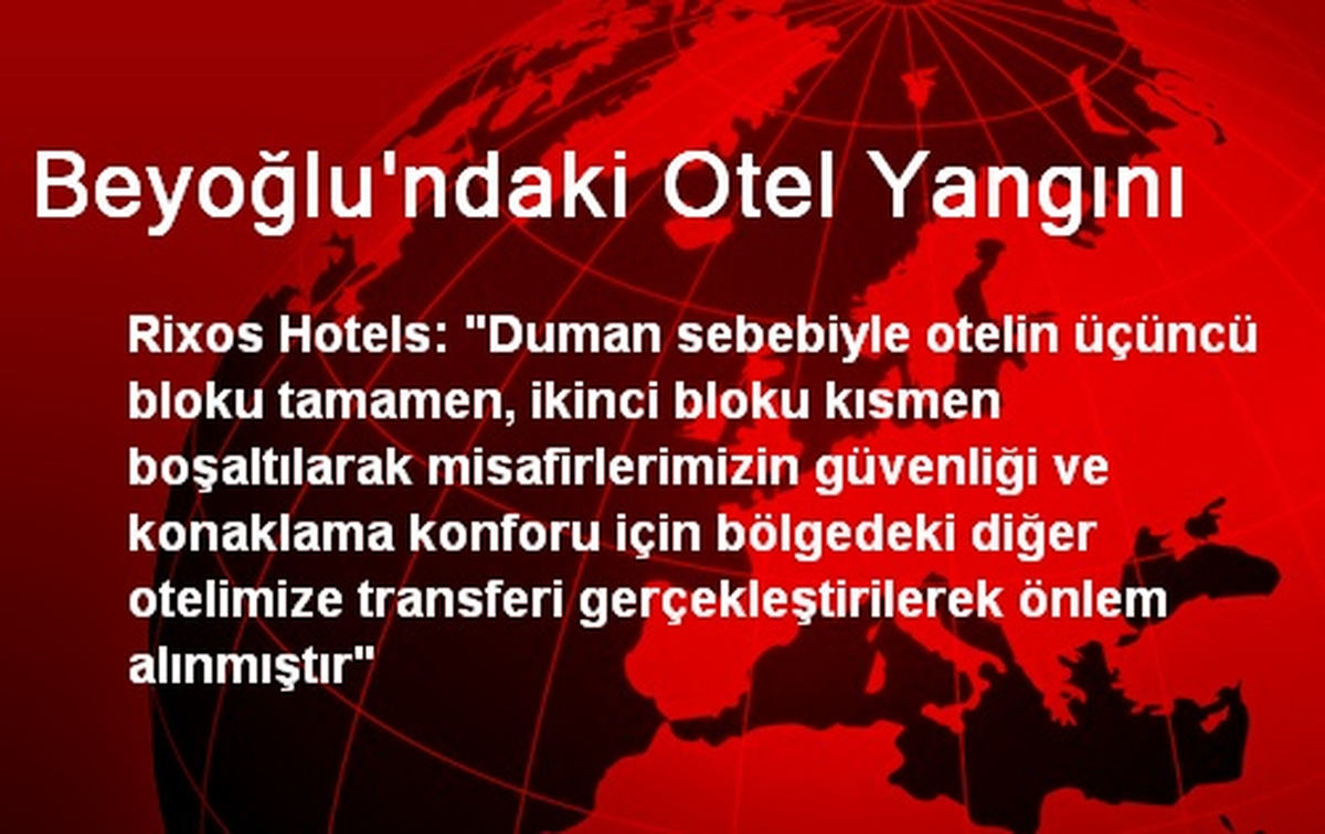 Beyoğlu\'ndaki Otel Yangını