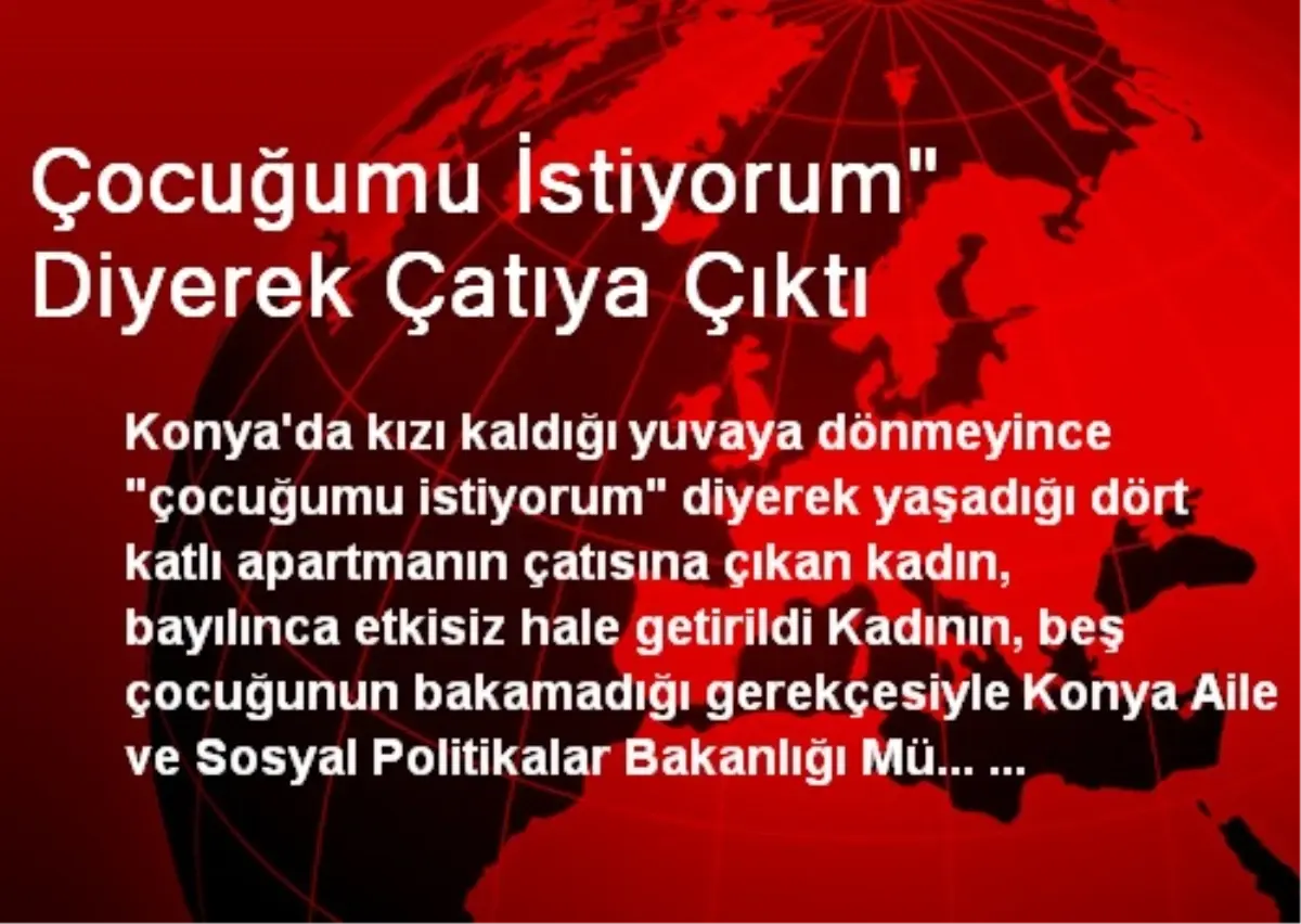 "Çocuğumu İstiyorum" Diyerek Çatıya Çıktı