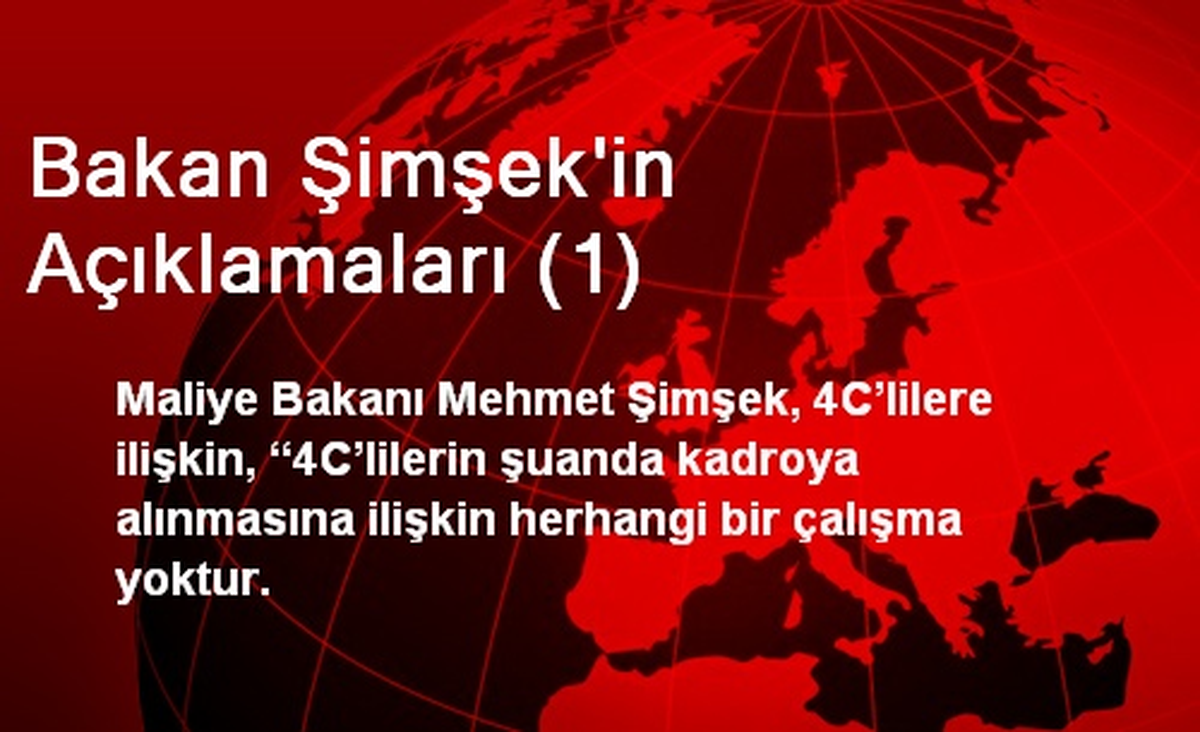 Bakan Şimşek\'in Açıklamaları (1)