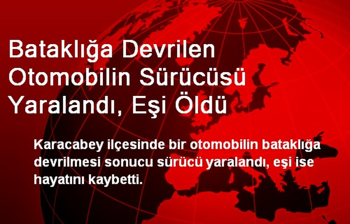Bataklığa Devrilen Otomobilin Sürücüsü Yaralandı, Eşi Öldü
