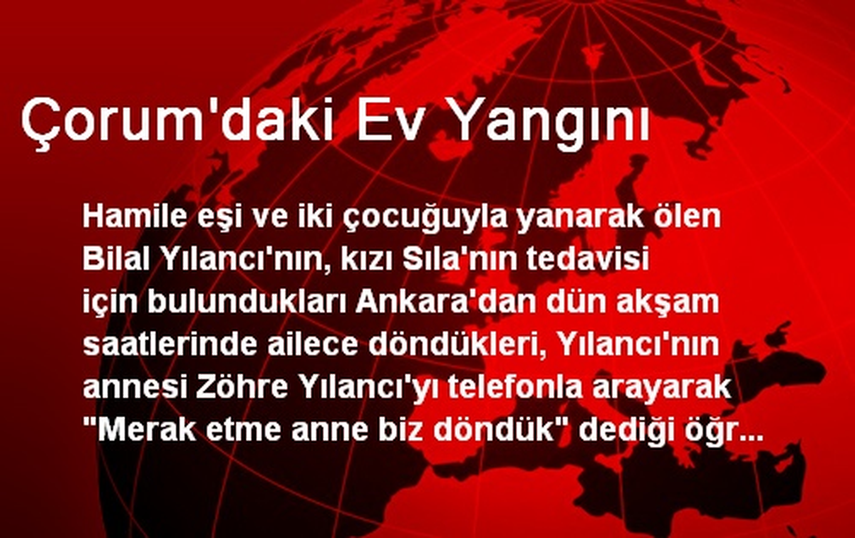 Çorum\'daki Ev Yangını
