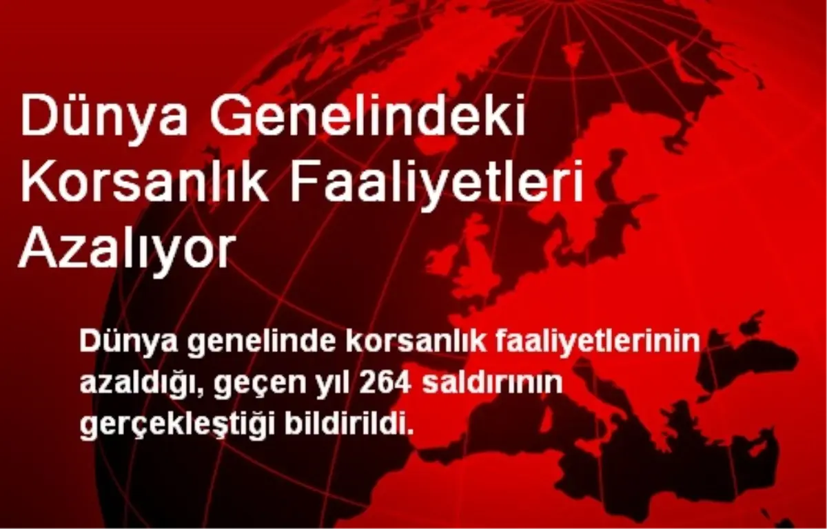 Dünya Genelindeki Korsanlık Faaliyetleri Azalıyor