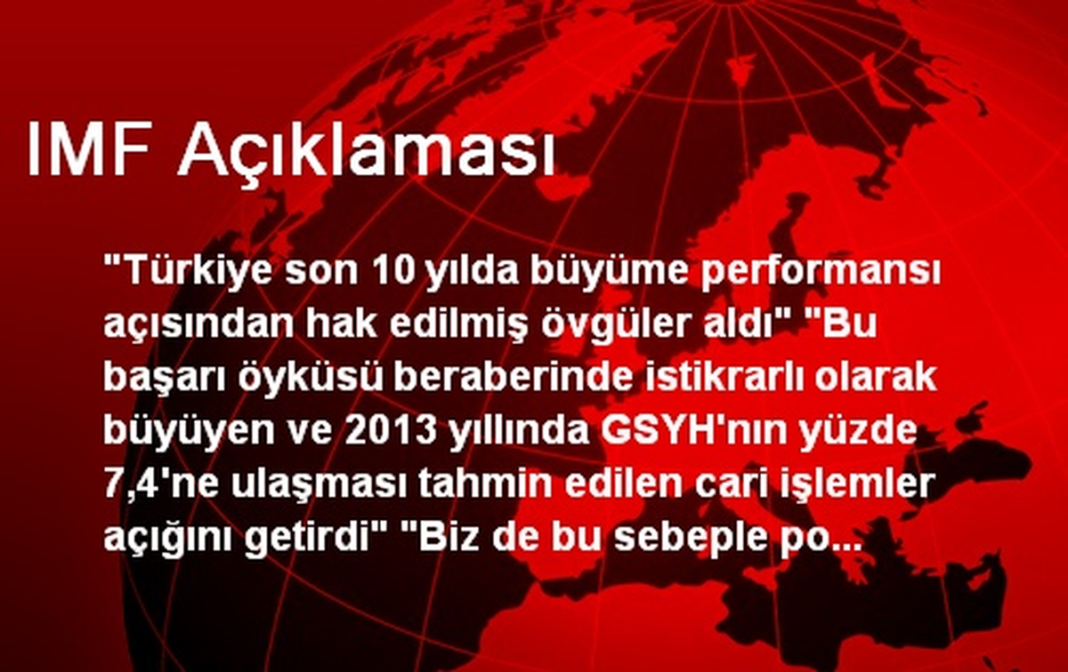 IMF Açıklaması