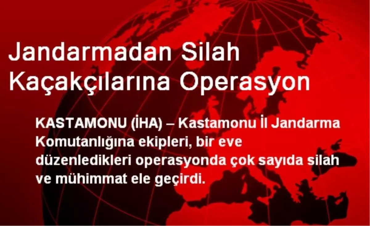 Jandarmadan Silah Kaçakçılarına Operasyon