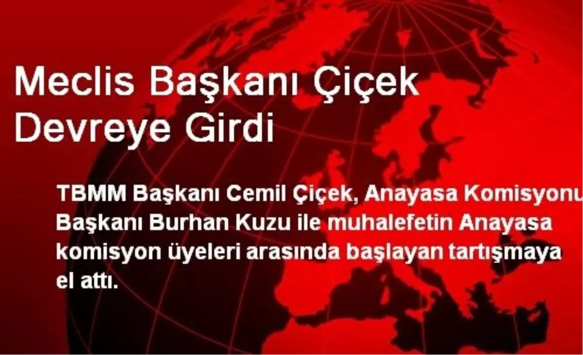 Meclis Başkanı Çiçek Devreye Girdi