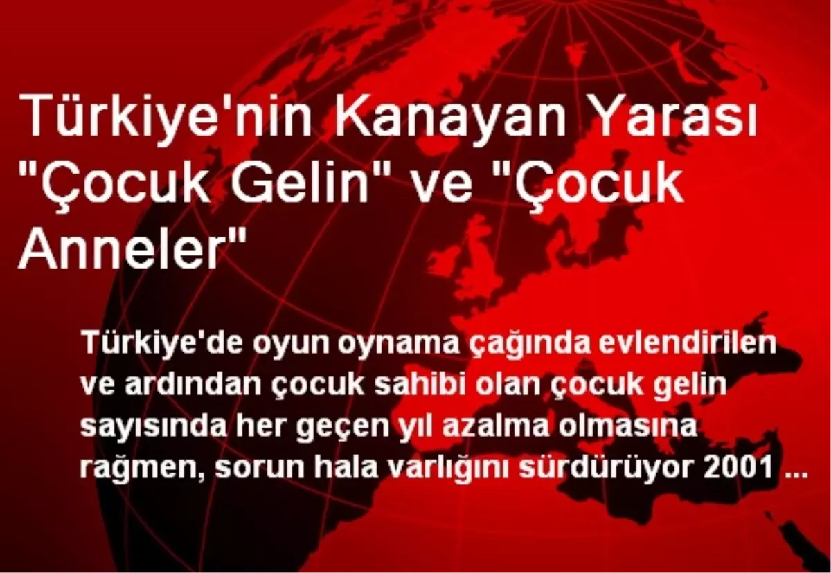 Türkiye\'nin Kanayan Yarası "Çocuk Gelin" ve "Çocuk Anneler"