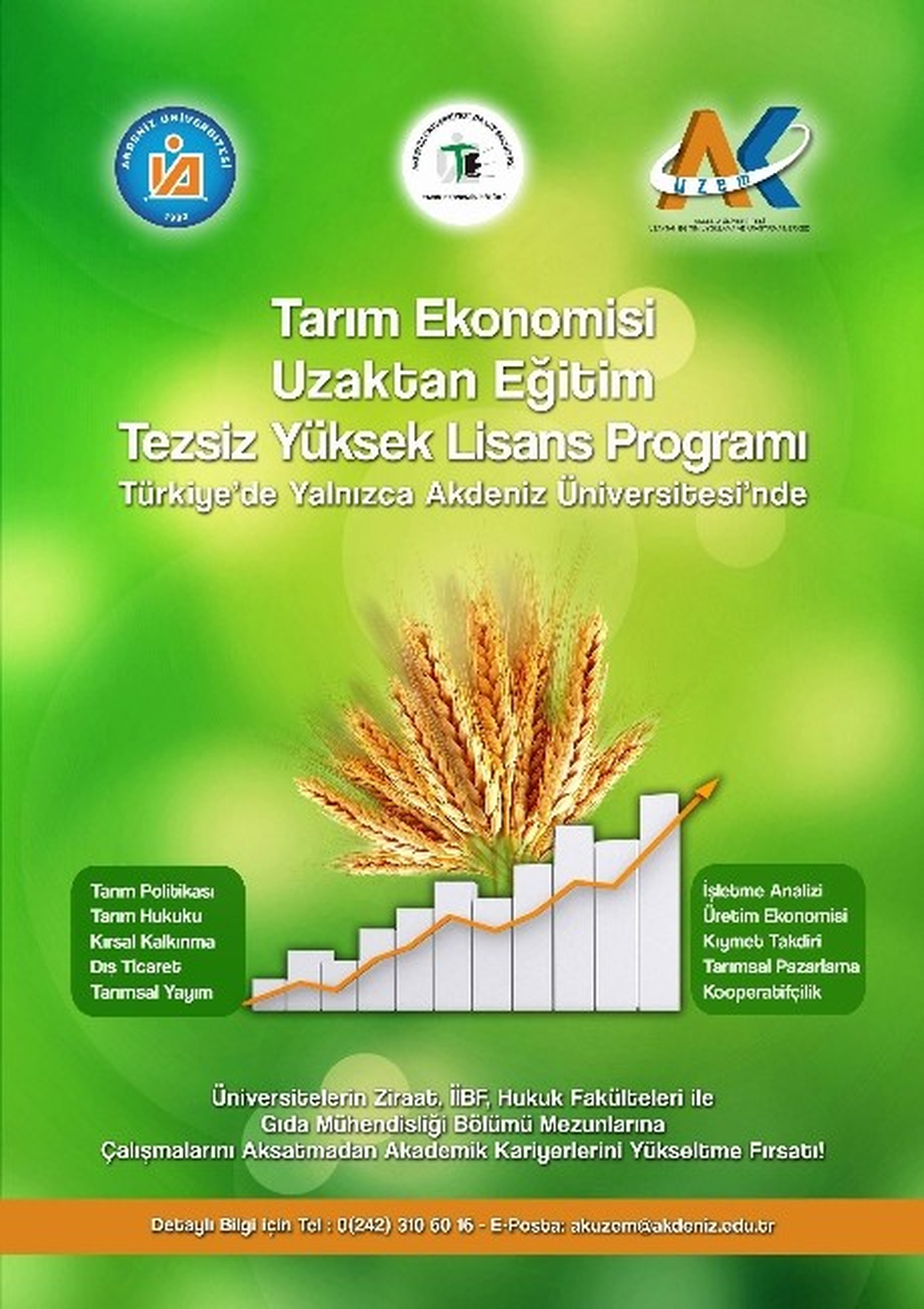 Aü'de Tarım Ekonomisi Uzaktan Eğitim Tezsiz Yüksek Lisans Programı Başlıyor